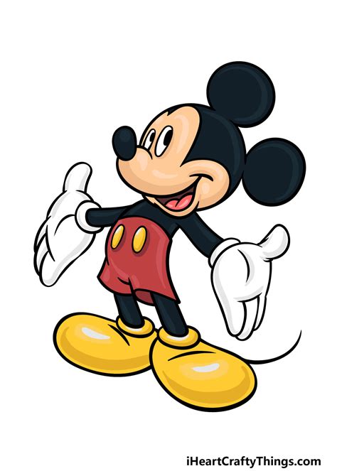 How To Draw Mickey Mouse Full Body Step By Step