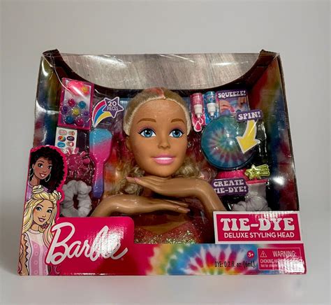 Barbie Tie Dye Deluxe Piece Styling Head Blonde Hair Includes