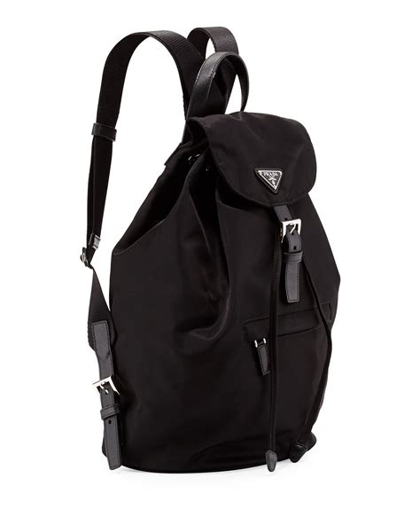 Prada Vela Medium Backpack Black Nero