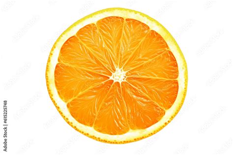 Juicy Half Cut Slice Of Orange On Transparent Background AI Stock