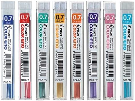 Pilot Color Eno Mechanical Pencil Lead 0 7mm 8 Color Set Amazon