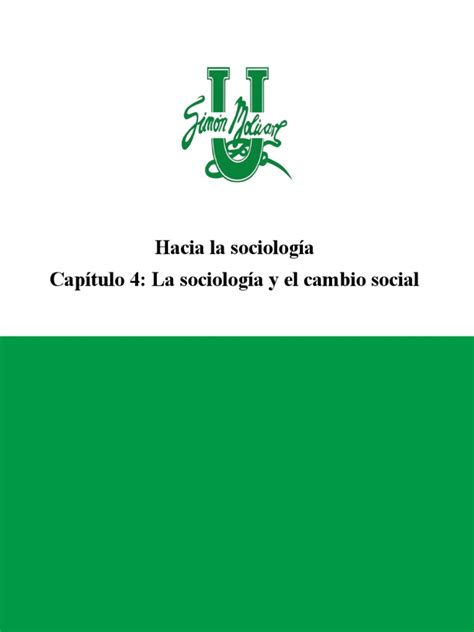 La Sociologia Y El Cambio Social Pdf Sociedad Marxismo