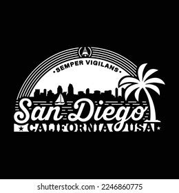 San Diego California Logo Design Template Stock Vector (Royalty Free ...