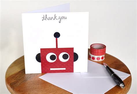 Robot Thank You Card - Etsy