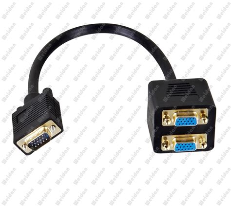 Premium Vga Male To 2 Vga Female Splitter Adapter Cable China Vga