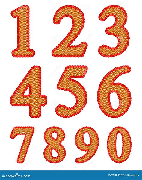 Knitted Numeral Set Stock Vector Illustration Of Figure