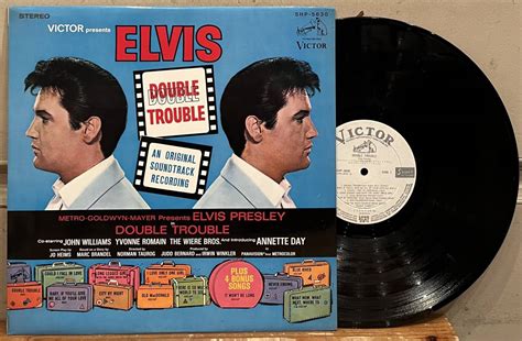 【やや傷や汚れあり】 希少見本盤白ラベルlp エルヴィス・プレスリー Elvis Presley ダブル・トラブル Double