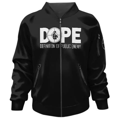 Dope Definition of Public Enemy Logo Black Bomber Jacket