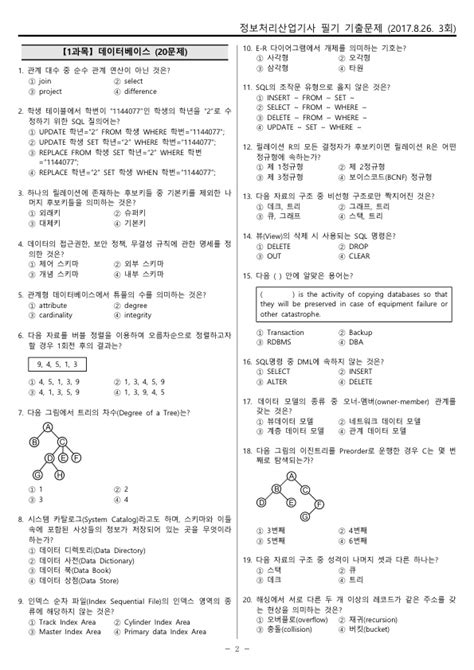 헬로시비티 정보처리산업기사 필기 2017년 3회 20170826 기출문제