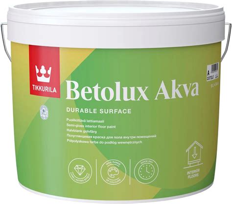 Tikkurila lattiamaali Betolux Akva 9 l A valkoinen sävytettävissä