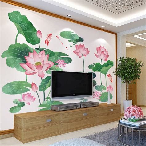 Large Leaf Wall Decals Green Plant Removable Leaves Wallpaper Etsy