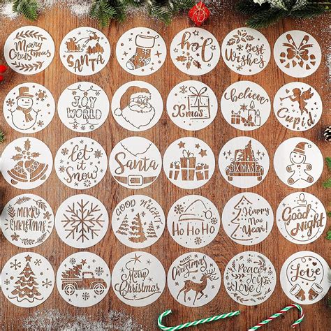 Amazon Perthlin Pcs Christmas Stencils For Crafts Reusable