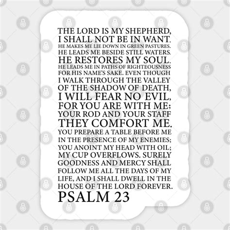 Psalm 23 Bible Sticker Teepublic