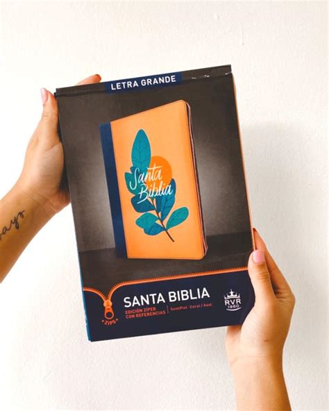 Santa Biblia Rvr Edici N Z Per Cuerina Coral Con Azul Escrito Est