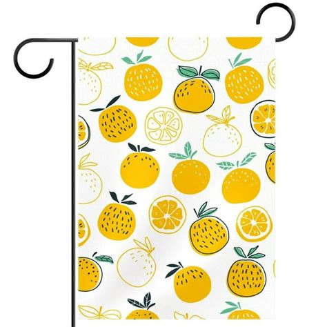 Summer Lemon Garden Flags Double Sided Welcome Spring Fruits Checkered