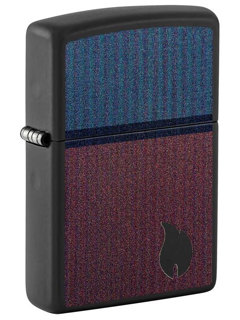 Zippo Lighter Color Block Flame Design Black Matte 46476 Lucas Lighters