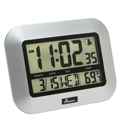 LCD Digital Radio-Controlled Clock - Battery Operated