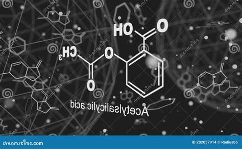 Fórmula Química Del ácido Acetilsalicílico Metrajes Vídeo de esquema