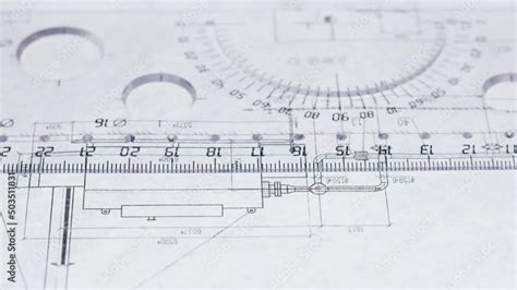 liner thin marker plan blueprint close  architect designer drawing