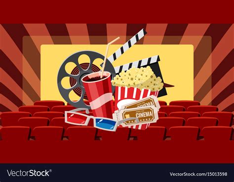 Cinema movie premiere icons set cartoon style Vector Image