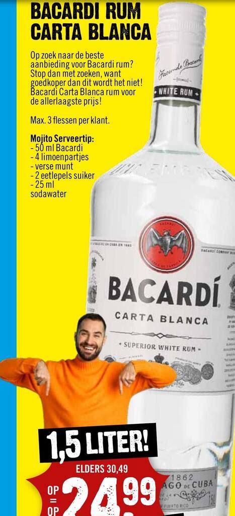 Bacardi Rum Carta Blanca 1 5 Liter 1 5 Liter Aanbieding Bij Dirck 3