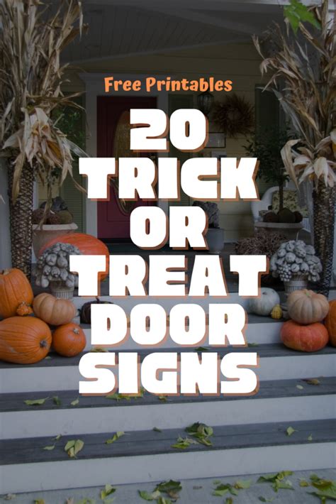 Free Printable Trick or Treat Door Signs for Halloween