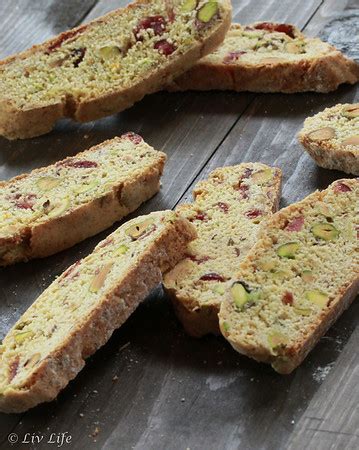 Liv Life Rustic Orange Pistachio Biscotti With Cranberries