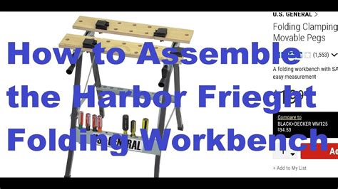 Instructions For Assembly Of The Harbor Freight Workbench Youtube