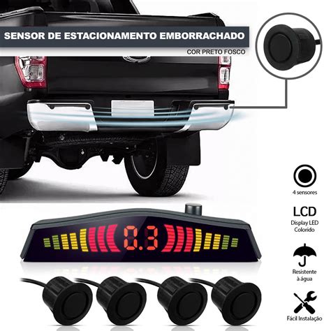 Sensor De Estacionamento R Emborrachado Pontos Display Led Sonoro