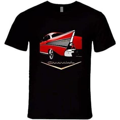 57 Chevy Belair Red Chevy Premium T Classic Hot Rod T Shirt Xl Black