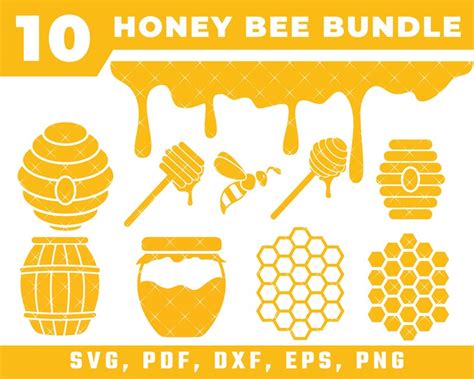 Honey Bee Svg Honey Drips Svg Honeycomb Svg Dripping Etsy