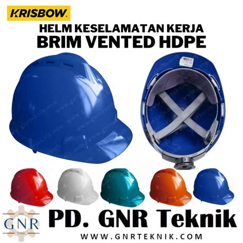 Krisbow Brim Vented Helm Keselamatan Kerja Hdpe