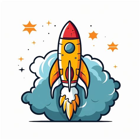 Premium AI Image | cartoon logo rocket