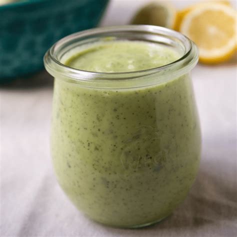 5 Minute Creamy Vegan Green Goddess Dressing With Cauliflower