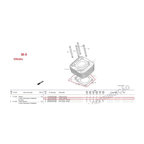 Junta Cilindro Xre 300 Todos Os Anos Original Honda Jnr Motos