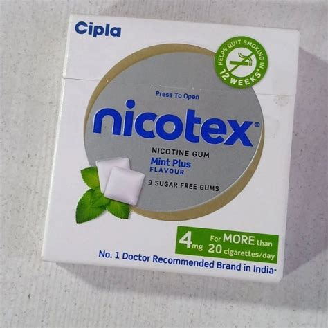 Mg Mint Cipla Nicotex Nicotine Gum For Help Quit Smoking In Weeks