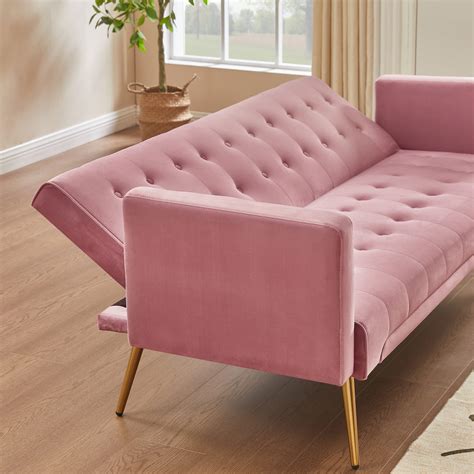 ERYE Tufted Upholstered Futon Sofa Loveseat Convertible Sleeper Couch