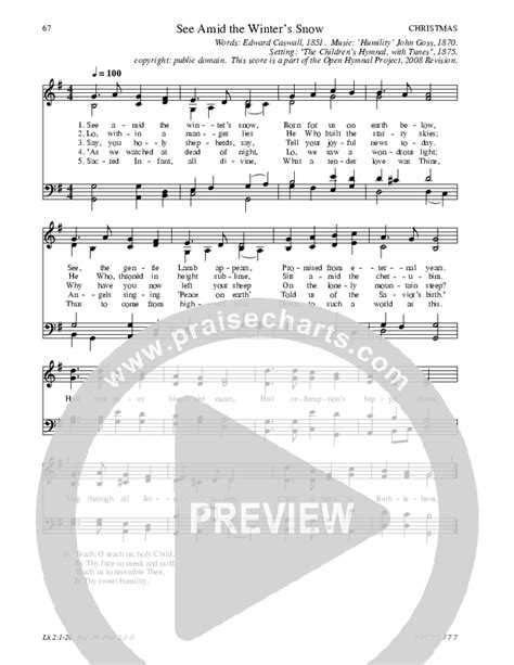 See Amid The Winter S Snow Hymn Sheet Traditional Hymn PraiseCharts