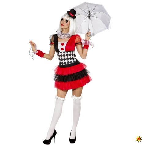 Kost M Pierrot Damen Zirkus Kleid