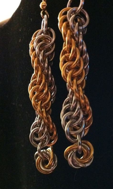 Items Similar To Double Spiral Chainmaille Earrings On Etsy