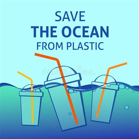 Save The Ocean Square Vector Image The Environment Protection Vector