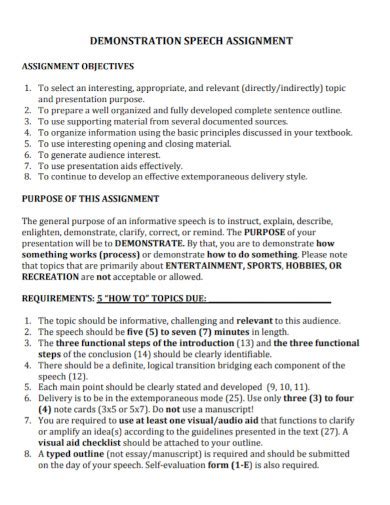 Demonstration Speech - 10+ Examples, Format, Sample | Examples