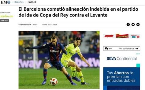 Barcelona Habría Cometido Alineación Indebida En La Copa Del Rey Afirma Diario El Mundo