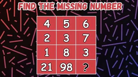 Brain Teaser Find The Missing Number In Secs Maths Puzzle