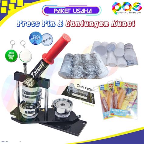 Jual Paket Usaha Press Pin Mesin Press Pin Silver Talent Buttom Asli