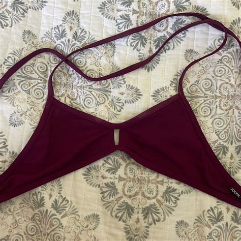 Jolyn Clothing Swim Jolyn Burgundy Vent Tie Back Bikini Top Poshmark