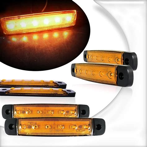 Pcs Orange Amber V Led Side Marker Indicators Lights Truck