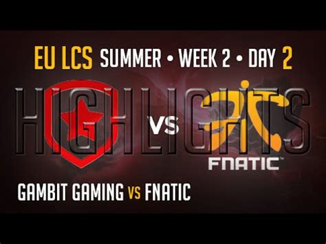 Gambit Gaming Vs Fnatic HIGHLIGHTS Week 2 EU LCS Summer Split 2015 S5