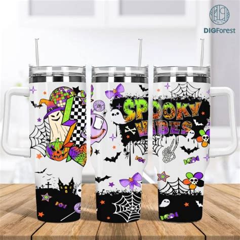 Spooky Vibes 40oz Tumbler Wrap 40oz Quencher Tumbler 40oz Halloween