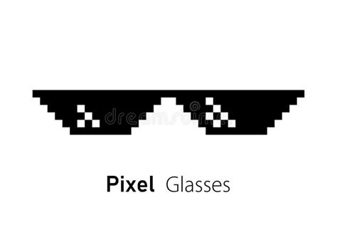 Pixel Glasses Icon. Pixel Sunglasses. Isolated Meme Template Stock ...